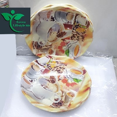 Picture of Melamine Coffee Plate 6 pcs (Medium Size 7 inch) - Serve Snacks And Beverages In Style With This Set Of Medium-Size Melamine Plate.