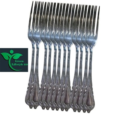 Picture of Stainless steel spoon 6 inches 24 pieces Set (12 piece Tea Spoon and 12 piece frock Spoon) for kitchen and dining. - Silver