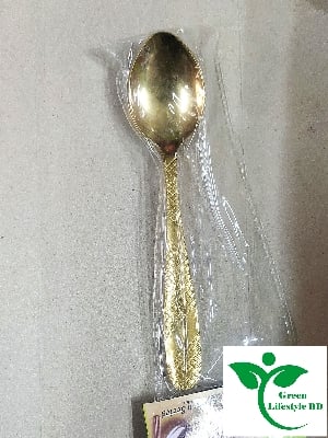 Picture of 12-piece set Stainless steel Golden Color Spoon Size 6 Inch (6 pieces tea and 6 pieces cutlery) For Home and Office. - Gold