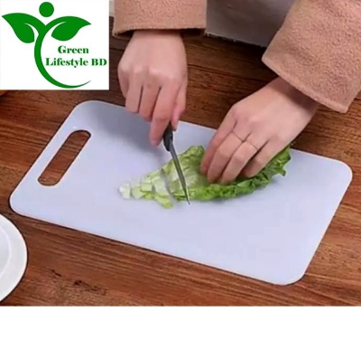Picture of Food Grade Plastic Vegetable & Fruits Chopping Board 1 pcs size 8/12 for kitchen and dining. - White