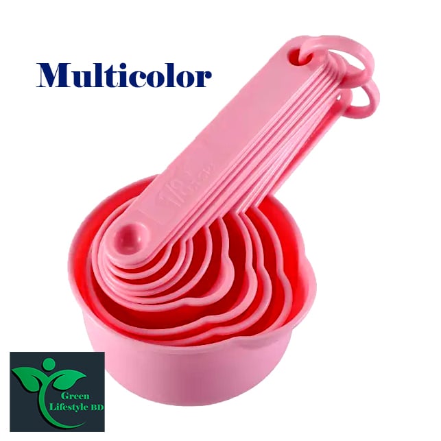 Picture of Measuring Cup and Spoons 8pcs set Plastic Measuring Spoon Useful Sugar Cake Baking Spoon for Kitchen Baking Measuring - Multicolor