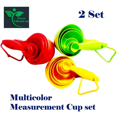 Picture of 2 set measuring Cup and Spoons 8pcs set Plastic Measuring Spoon Useful Sugar Cake Baking Spoon for Kitchen Baking Measuring - Multicolor