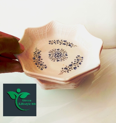 Picture of High Quality Melamine Half Plate Five Inch Wide Six Piece Set Multi Design Print For Home and Office - White
