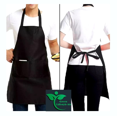 Picture of Hand-wiping Kitchen Household Cooking Apron Oil-proof Waterproof Men Women Adult Waist Fashion Coffee Overalls Wipe Hand Apron - Multicolor