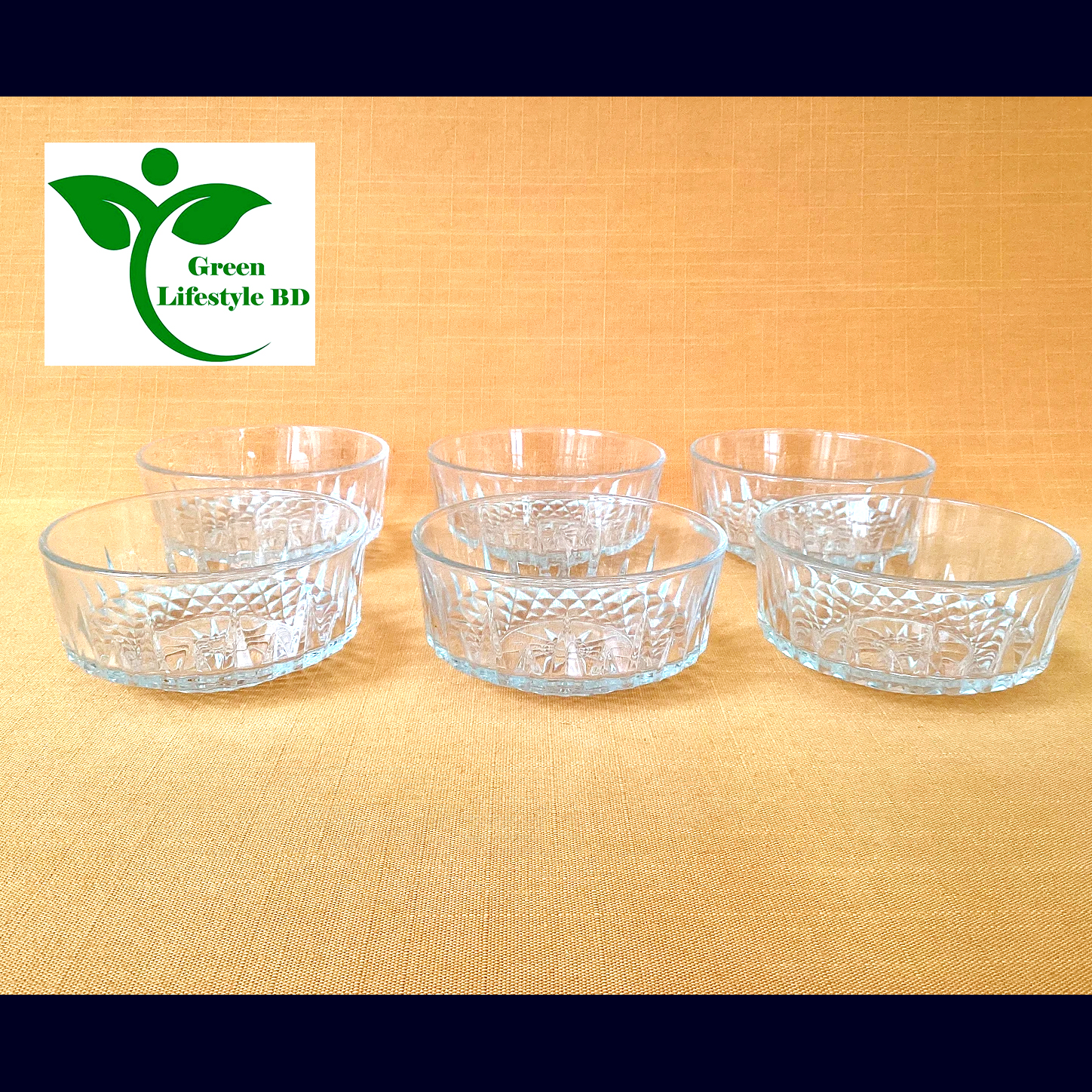 Picture of 6 Pcs Crystal Glass Bowl Set / Firni Bowl Set / Bowl & Dessert Set Size 4 inch for home office and restaurant - Clear