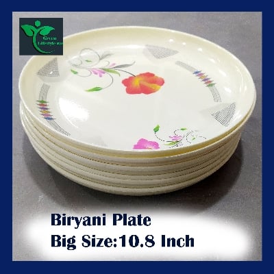 Picture of Big size 10.8 inch Dinner Plate / Rice Dinner Plate, 6 Pcs Set Multicolor Microwave oven safe, Dishwasher Safe, Dining Plate Set. - Cream