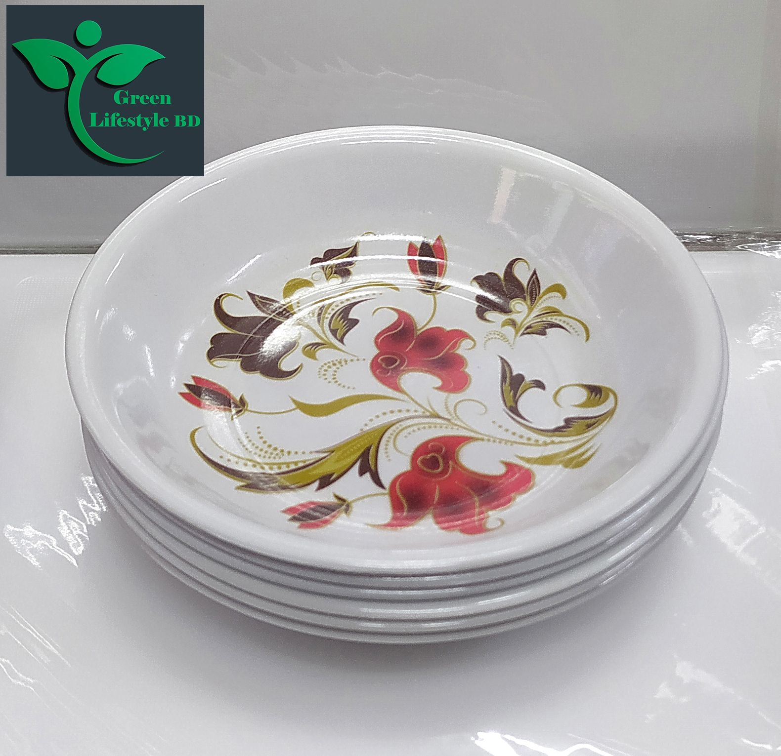 Picture of 6 Pcs Melamine Half-Plate Set Size 7 inch - Enhance Your Dining Decor With  Melamine Half Plates - Set Of 6 Pieces - Multicolor