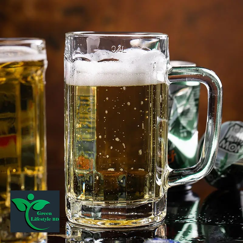 Picture of 400ml Best Quality Drinkware Drinking Glass Mugs Cup With Handle Beer Steins Glass Mugs Glassware