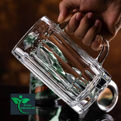 Picture of Luxury Drinkware Drinking Glass Mugs / Water Mug With Handle 400ml Creative Sublimation Steins Glass Mugs Glassware