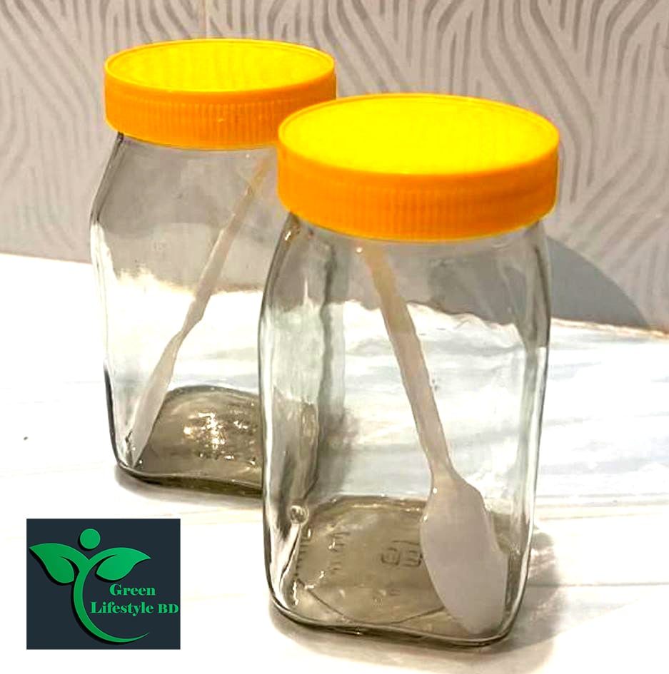 Picture of 1000 ml Glass Jar 02 Pes  Set Glassware food jar, Food container Set, kitchen glass jar. for Kitchen and dining - Clear 2 pcs