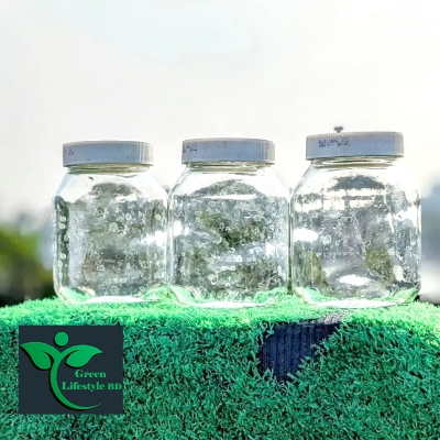 Picture of 3 Pcs Glass Jar 700 ml for Kitchen & Dining. Glassware Food container with original cap - Clear 3 pcs
