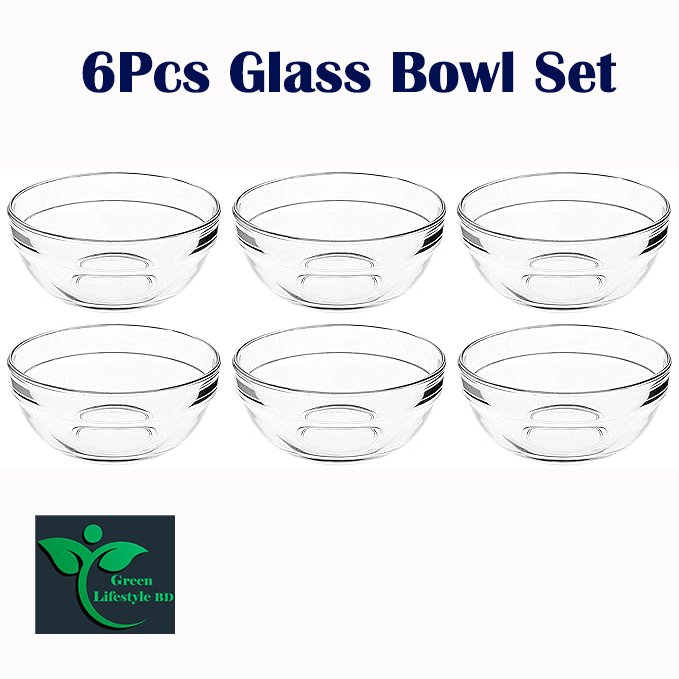 Picture of 6-Pcs Elegant Glass Bowl Set – for Firni, Desserts, Soups & Snacks, Nasir N-20B - Clear