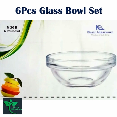 Picture of 06 Pcs Round Glass Bowl Set Nasir N-20B/ Olila Serve Your Meals With Elegance In This Glass Bowl Set - Clear