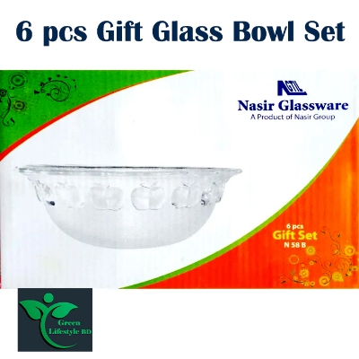 Picture of 6-Piece Glass Bowl Set – Perfect for Snacks, Firni, Soup & More | Nasir N-58B - Clear