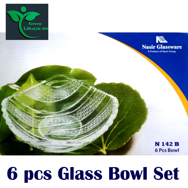 Picture of 6-Pcs Crystal Glass Square Bowl Set – For Firni, Snack & Soup | N142b - Clear
