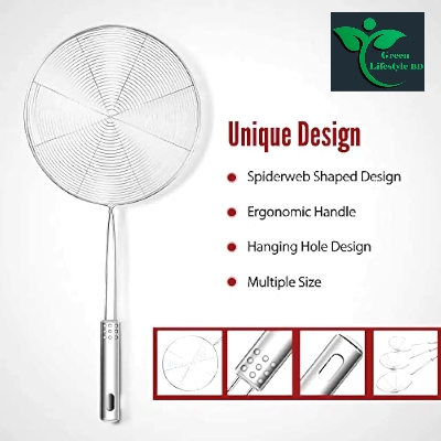 Picture of Stainless Steel Spider Strainer Skimmer Ladle Kitchen Cooking for Pasta and Frying in Kitchen -  Silver, 
3 PCS SET