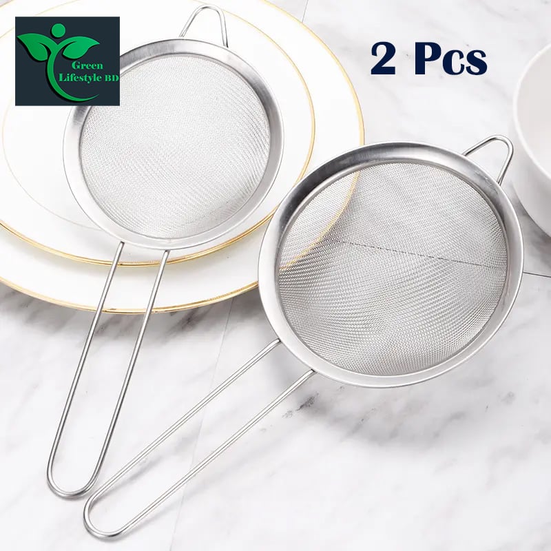 Picture of Chakni/Tea Strainer/Fine Mesh Stainless Steel Strainers -1/2/3 Pcs set Small, medium, big