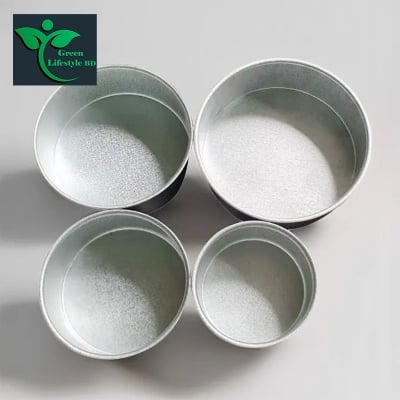Picture of 4Pcs Round shape Cake Mold,Aluminum Round cake mold 4pis set,Make Cake,Pudding And More,Oven Proof Cake Pan Set. - Silver