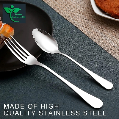 Picture of 12/6 Pieces Cutlery Cupping Stirring Spoon Metal Teaspoons Coffee Spoon Set Ice Cream Stainless Steel Dessert Spoon 6 -inch Size