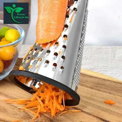 Picture of Stainless Steel 3 Side Food Grater Cutter Non-Slip Grip Handle Shredder Slicer for Vegetables Fruits Cheese Kitchen Chopper Juicer