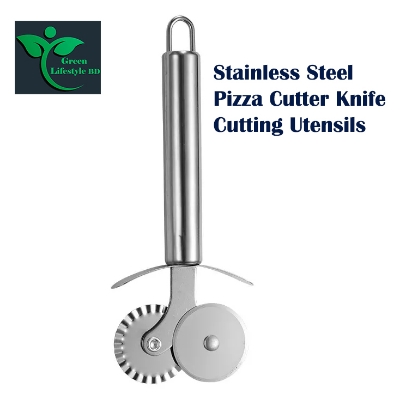 Picture of High Quality Stainless Steel Roller Curved Wheel Double Wheel Pizza Cutter Kitchen Gadgets Cake Spatula