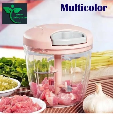 Picture of Manual Garlic Chopper Vegetable Cutter Slicer Fruit Crusher - 900/500ML Stainless Steel Kitchen Gadget for Meat, Vegetables & Fruit Crusher