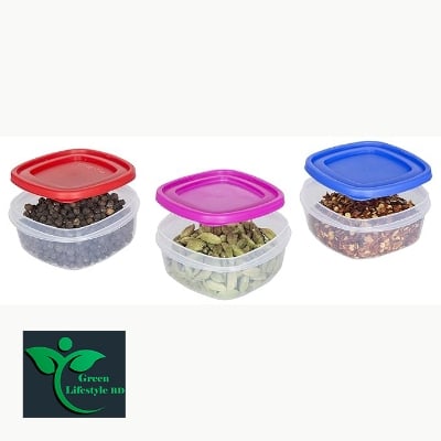 Picture of Airtight Spice Kitchen Storage Box, Containers Box For Fridge, Utility, Pickle jar, Sauce & Dip Container (250ml, Set of 12, Multicolor) - Multicolor
