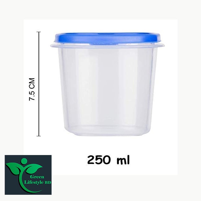 Picture of Kitchen Plastic Storage Box, Containers Box For Fridge, Utility, Pickle jar, Sauce & Dip Airtight Spice Container (250ml, Set of 12, Multicolor) - Multicolor
