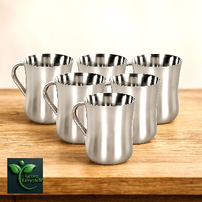 Picture of Premium Stainless Steel Tea/Coffee Cup Set – Mirror Finish, 150ml, Dishwasher Safe (2/4/5/6 Pcs)