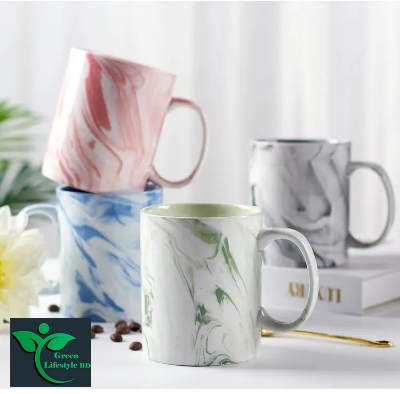 Picture of High Quality Drinking water coffee/tea Marble Design Handmade Ceramic Mug 330ml For home and office set of 2/4 pcs