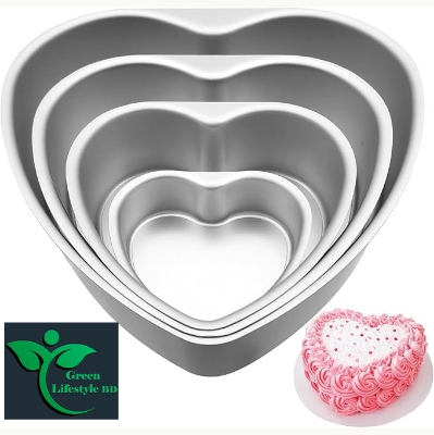 Picture of High-Quality Aluminum Heart-shaped Cake Baking Molds Metal Pan Aluminum Set Birthday Cake Mold 4pcs/set - Silver