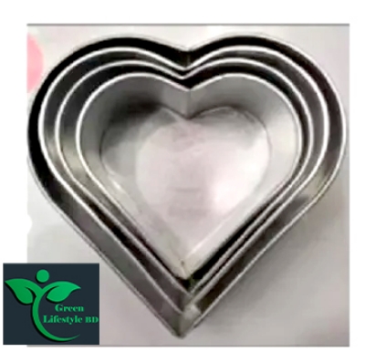 Picture of High-Quality Aluminum Heart-shaped Cake Baking Molds Metal Pan Aluminum Set Birthday Cake Mold 4pcs/set - Silver