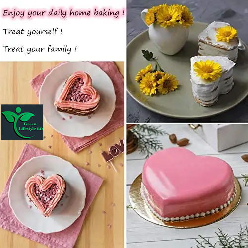 Picture of High-Quality Aluminum Heart-shaped Cake Baking Molds Metal Pan Aluminum Set Birthday Cake Mold 4pcs/set - Silver