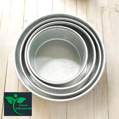 Picture of 4Pcs Round shape Cake Mold,Aluminum Round cake mold 4pis set,Make Cake,Pudding And More,Oven Proof Cake Pan Set. - Silver
