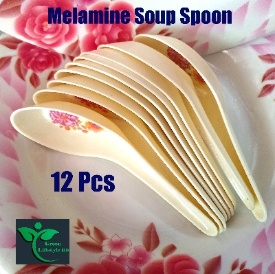 Picture of Melamine Soup Spoons, 14 cm/5.5 Inches, with Long Handle, Round Bottom Spoon, for Restaurant/Kitchen (6/12 Pcs Set)