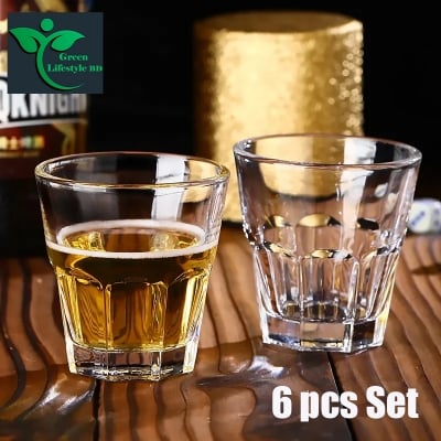 Picture of Elegant Glassware Set of 6 – 227ml Transparent Cups for Juice, Tea & Coffee | Perfect for Home, Office & Restaurants - Transparent