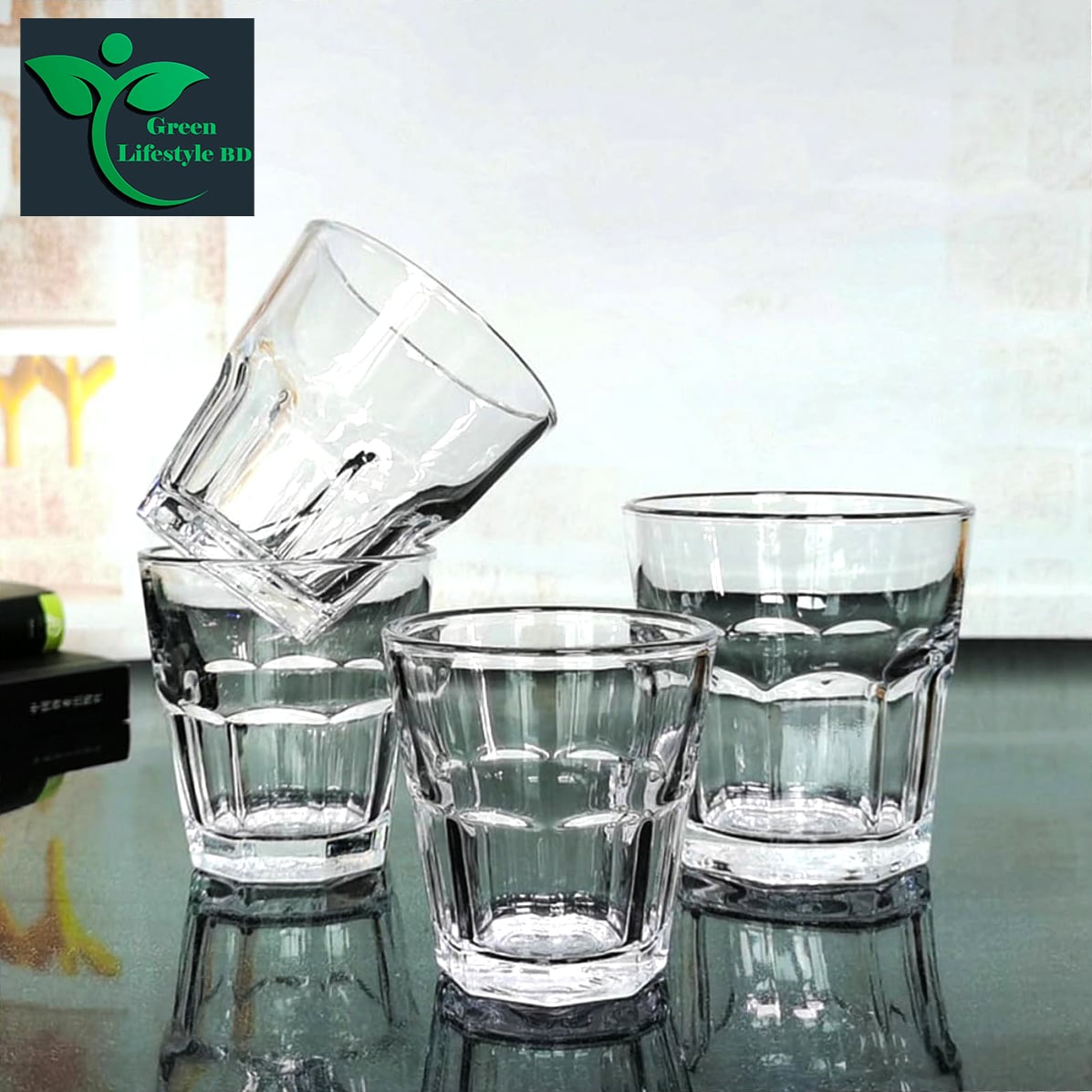 Picture of Elegant Glassware Set of 6 – 227ml Transparent Cups for Juice, Tea & Coffee | Perfect for Home, Office & Restaurants - Transparent