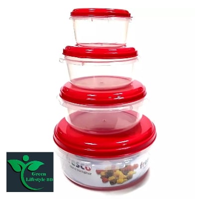 Picture of 4 Pcs Round Bowl, BPA-free Microwave Bowls with Lids 575-2200ml , Air-resistant Container for Storing and Serving, Stackable and Nestable Mixing Bowl Set - Multicolor