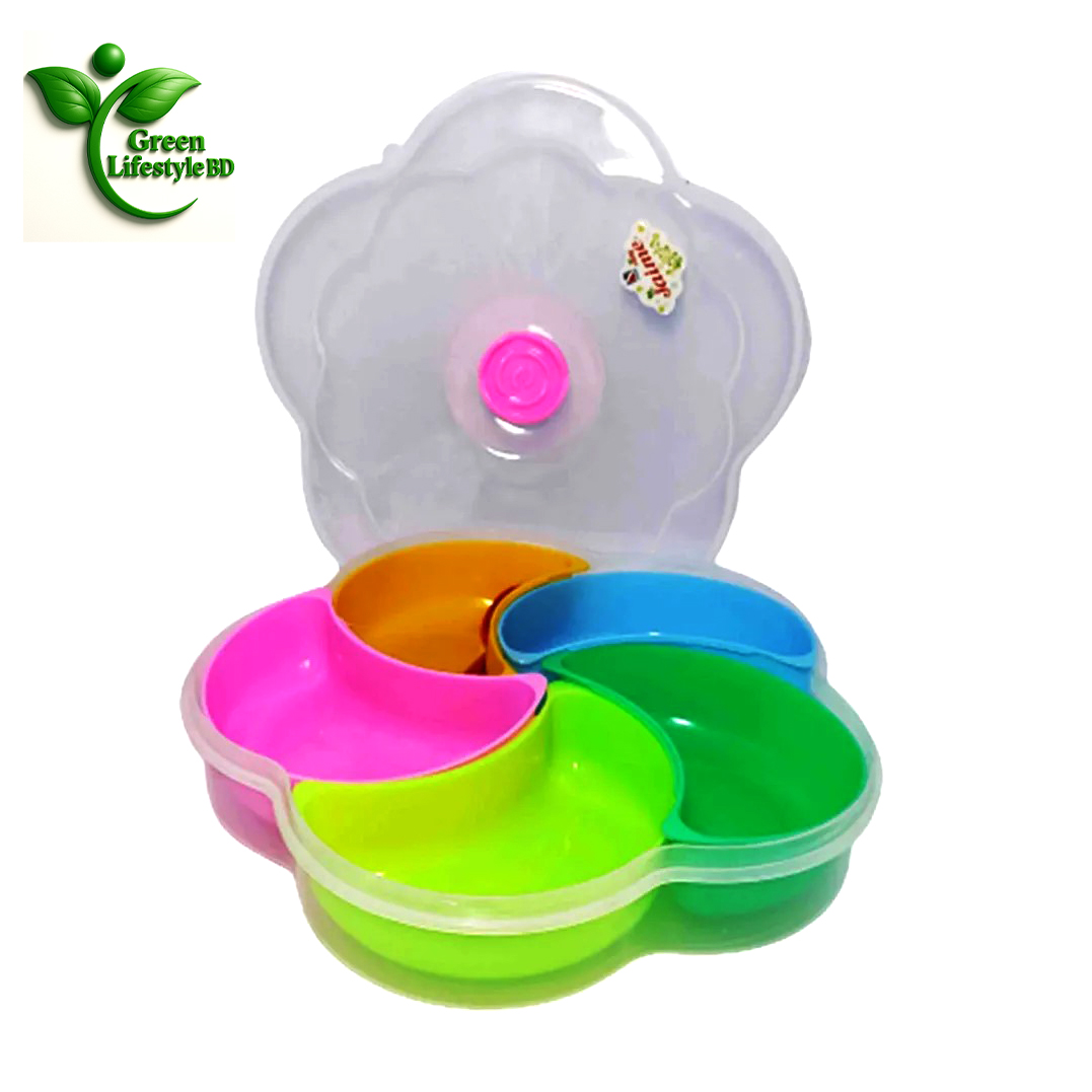 Picture of Multicolor Spice Box with 5 Removable Containers & Spoon – BPA-Free, Airtight & Dishwasher Safe - Multicolor
