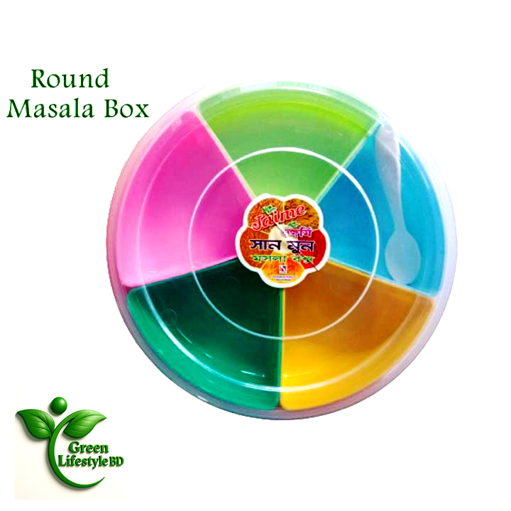 Picture of Multicolor Spice Box with 5 Removable Containers & Spoon – BPA-Free, Airtight & Dishwasher Safe - Multicolor