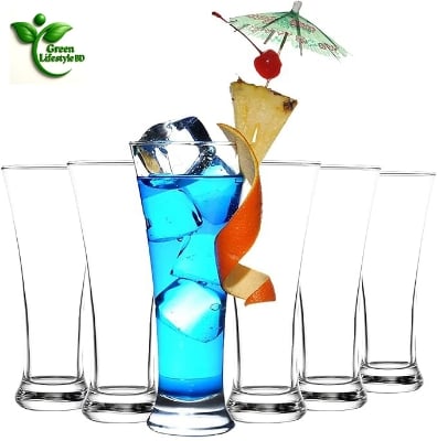 Picture of Premium 300ml Crystal Glass Set – 6/2 Pcs Stylish Drinking Glasses for Water, Juice, Milk, Lassi & Cocktails