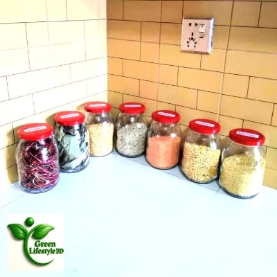 Picture of 1000ml Premium Glass Jar with Lid – Airtight Food Storage Container for Kitchen | 1kg Capacity .