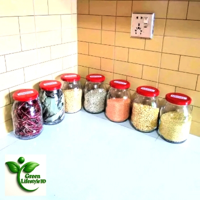 Picture of Glass Jar Storage with Cap (1000ml / 1kg) Glass Jar for Kitchen | Glass Jar Container | Premium Glass Jar for Food Storage. - Clear 2 pcs