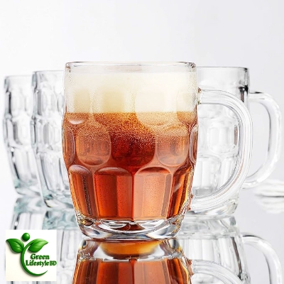 Picture of 500ml Classic European Dimple Glass Water/Beer Mug – Large Handle, Dishwasher Safe – Premium Stein Style for All Beverages