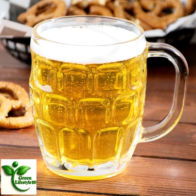 Picture of 500ml Classic European Dimple Glass Water/Beer Mug – Large Handle, Dishwasher Safe – Premium Stein Style for All Beverages
