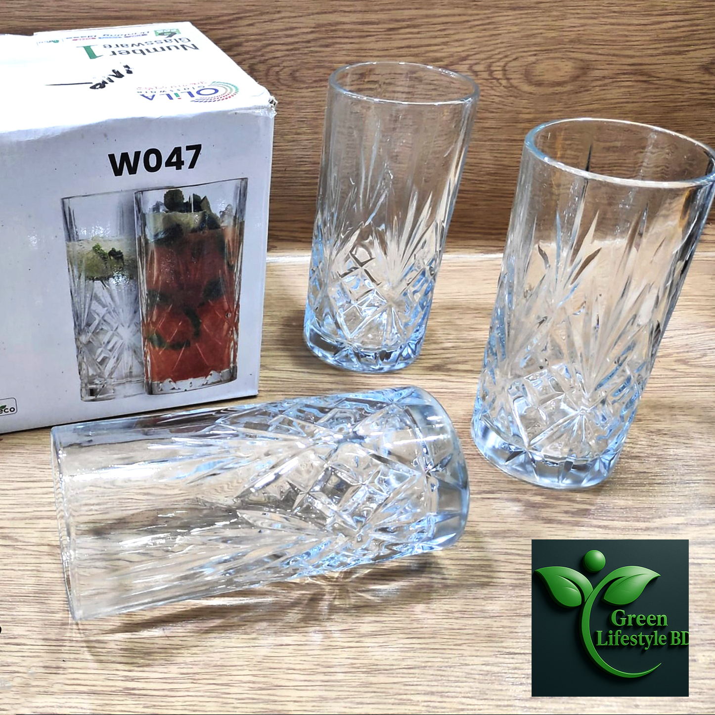 Picture of Crystal Clear Drinking Glasses Set of 6 – Tall, Elegant Glassware for Water, Juice, Whiskey & Cocktails – Perfect for Kitchen or Gift Use - Clear 6 pcs