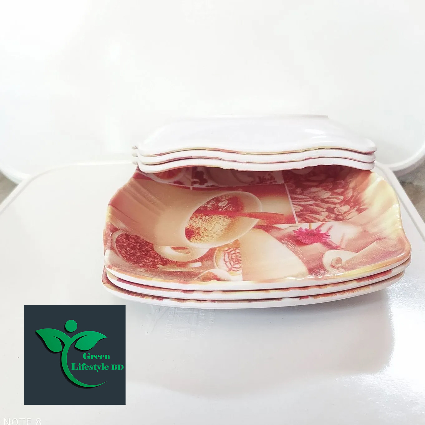 Picture of Melamine Coffee Plate 6 Pieces Set ( Size-6.5 inch's ) plate for Snacks and Breakfast. - Coffee