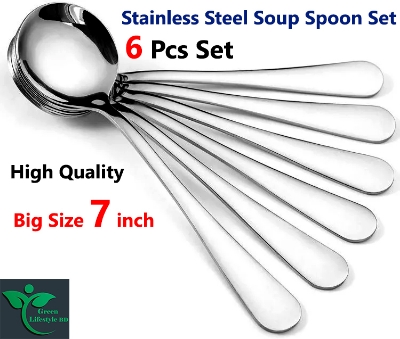 Picture of Premium 7-Inch Stainless Steel Tea Spoons – 6 Pcs for Tea, Coffee & Desserts - Silver