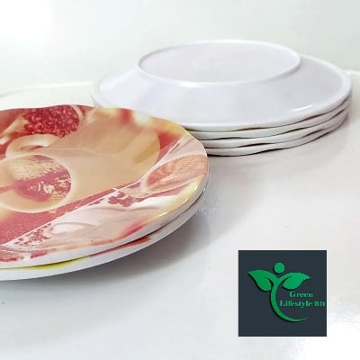 Picture of Melamine Coffee Plate 06 Pieces Set ( Size-6.5 inches ) plate for Snacks and Breakfast. - Coffee