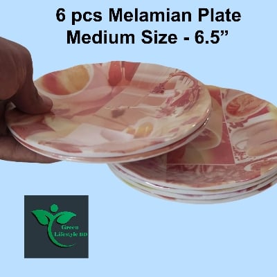 Picture of Melamine Coffee Plate 06 Pieces Set ( Size-6.5 inches ) plate for Snacks and Breakfast. - Coffee